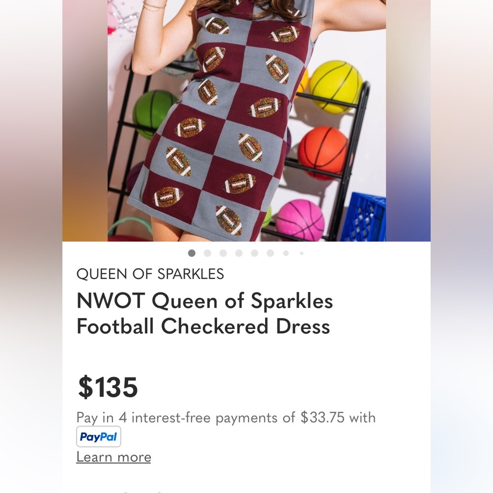 Queen of Sparkles Garnet & Black Football Checkered Dress - Picture 5 of 11